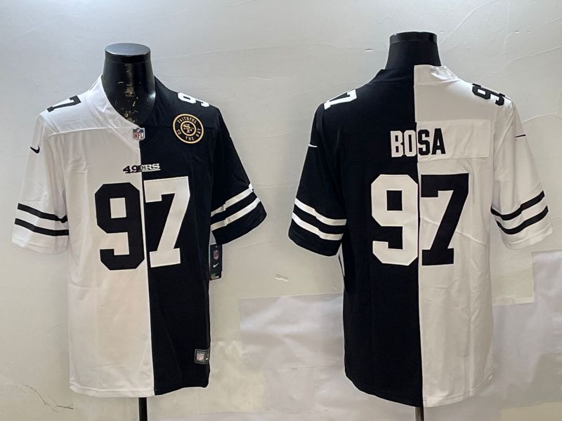Men San Francisco 49ers 97 Bosa White Black Fashion 2025 Nike Limited NFL Jersey style 4